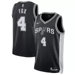 Men's San Antonio Spurs Fox #4 Black Swingman Jersey - Icon Edition - thejerseys