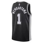 Men's San Antonio Spurs Wembanyama #1 Black Swingman Jersey - Icon Edition - thejerseys