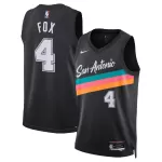 Men's San Antonio Spurs Fox #4 Black Swingman Jersey 2025/26 - City Edition - thejerseys