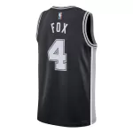 Men's San Antonio Spurs Fox #4 Black Swingman Jersey - Icon Edition - thejerseys