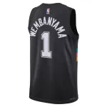 Men's San Antonio Spurs Wembanyama #1 Black Swingman Jersey 2025/26 - City Edition - thejerseys