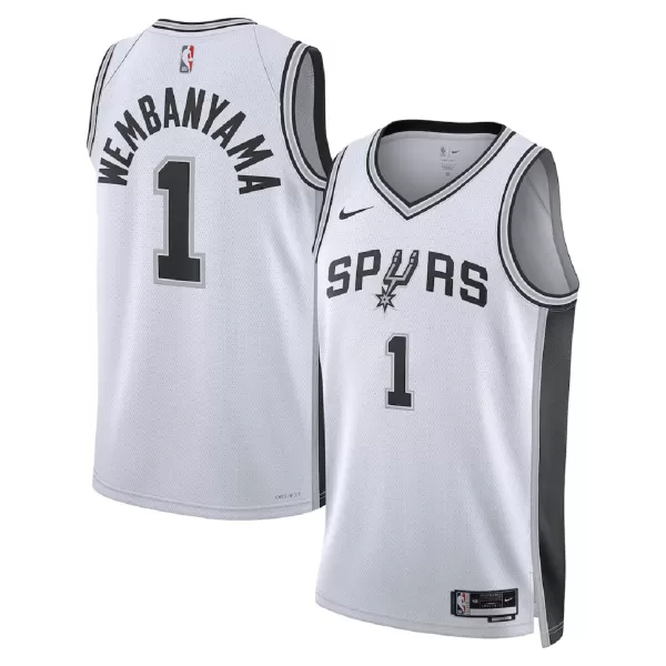 Men's San Antonio Spurs Wembanyama #1 White Swingman Jersey - Association Edition - thejerseys