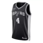 Men's San Antonio Spurs Fox #4 Black Swingman Jersey - Icon Edition - thejerseys