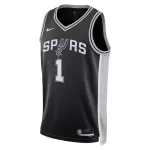Men's San Antonio Spurs Wembanyama #1 Black Swingman Jersey - Icon Edition - thejerseys