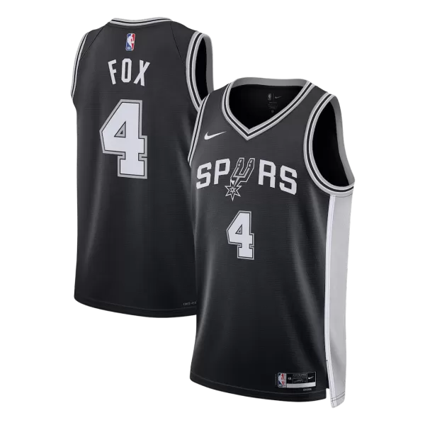 Men's San Antonio Spurs Fox #4 Black Swingman Jersey - Icon Edition - thejerseys