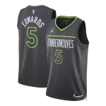 Men's Minnesota Timberwolves EDWAROS #5 Black Swingman Jersey 2026 - Statement Edition - thejerseys