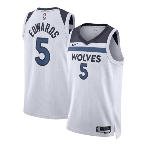 Men's Minnesota Timberwolves EDWAROS #5 White Swingman Jersey 2026 - Association Edition - thejerseys