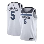 Men's Minnesota Timberwolves EDWAROS #5 White Swingman Jersey 2026 - Association Edition - thejerseys