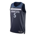 Men's Minnesota Timberwolves EDWAROS #5 Navy Swingman Jersey 2026 - Icon Edition - thejerseys