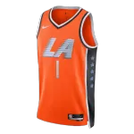 Men's Los Angeles Clippers Harden #1 Orange Swingman Jersey 2025/26 - City Edition - thejerseys