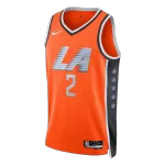 Men's Los Angeles Clippers Leonard #2 Orange Swingman Jersey 2025/26 - City Edition - thejerseys