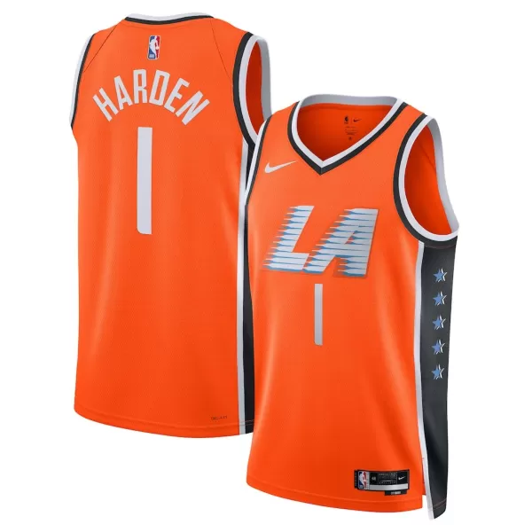 Men's Los Angeles Clippers Harden #1 Orange Swingman Jersey 2025/26 - City Edition - thejerseys
