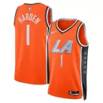 Men's Los Angeles Clippers Harden #1 Orange Swingman Jersey 2025/26 - City Edition - thejerseys