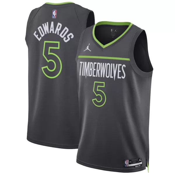 Men's Minnesota Timberwolves EDWAROS #5 Black Swingman Jersey 2026 - Statement Edition - thejerseys