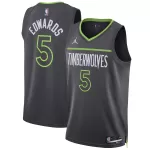 Men's Minnesota Timberwolves EDWAROS #5 Black Swingman Jersey 2026 - Statement Edition - thejerseys