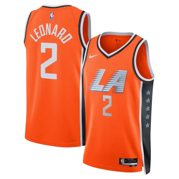 Men's Los Angeles Clippers Leonard #2 Orange Swingman Jersey 2025/26 - City Edition - thejerseys