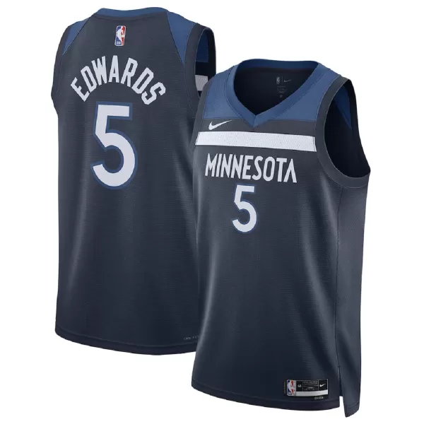 Men's Minnesota Timberwolves EDWAROS #5 Navy Swingman Jersey 2026 - Icon Edition - thejerseys