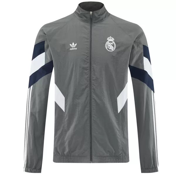 Real Madrid Windbreaker Jacket Gray 2025/26 - thejerseys