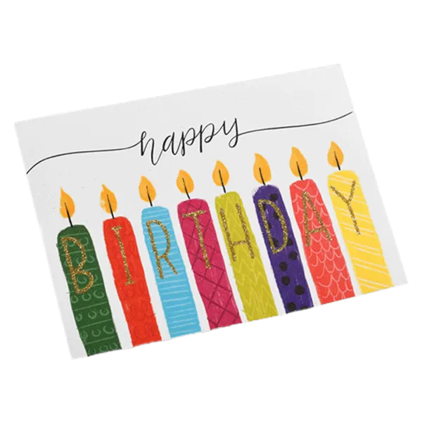 Custom Colorful Candle Birthday Card White - thejerseys