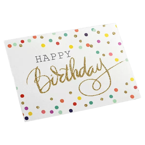 Custom Colored Dots Birthday Card White - thejerseys
