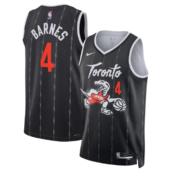 Unisex Toronto Raptors Scottie Barnes #4 Nike Black 2025/26 Swingman Jersey - City Edition - thejerseys