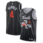 Unisex Toronto Raptors Scottie Barnes #4 Nike Black 2025/26 Swingman Jersey - City Edition - thejerseys