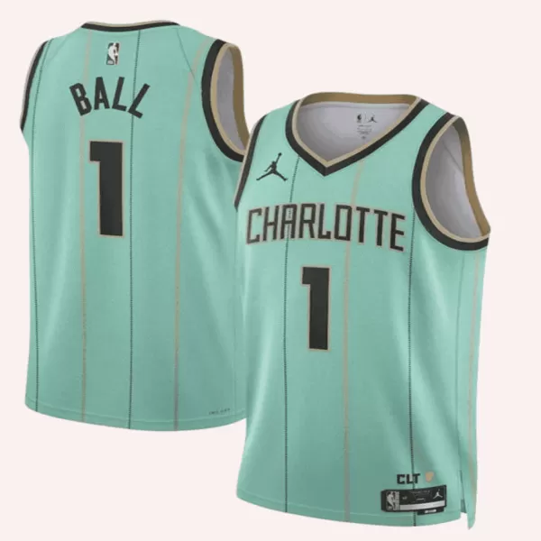 Men's Charlotte Hornets BALL #1 Green Swingman Jersey - City Edition - thejerseys