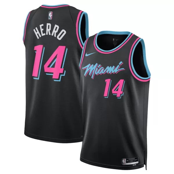 Men's Miami Heat HERRO #14 Black Swingman Jersey - City Edition - thejerseys