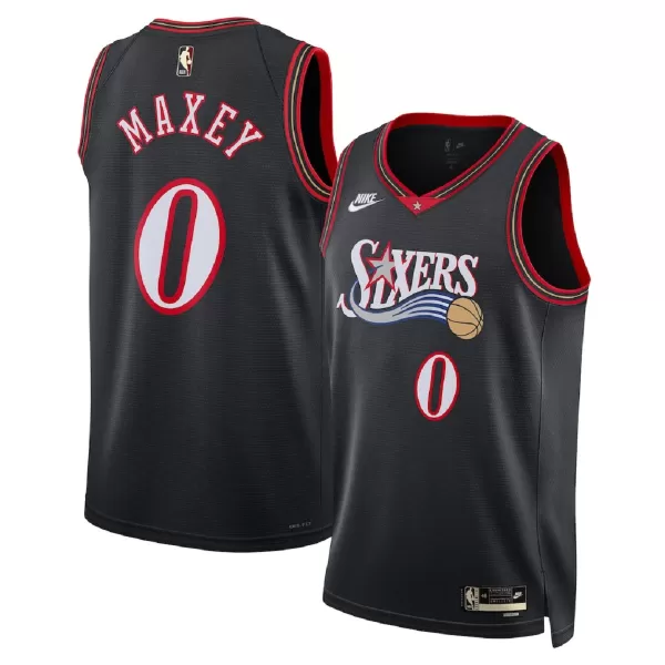 Unisex Philadelphia 76ers Tyrese Maxey #0 Black Swingman Jersey - Classic Edition - thejerseys