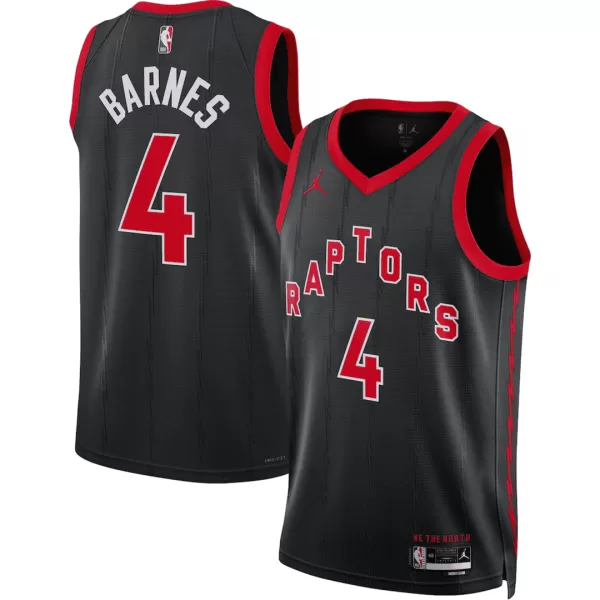 Men's Toronto Raptors BARNES #4 Black Swingman Jersey - Statement Edition - thejerseys