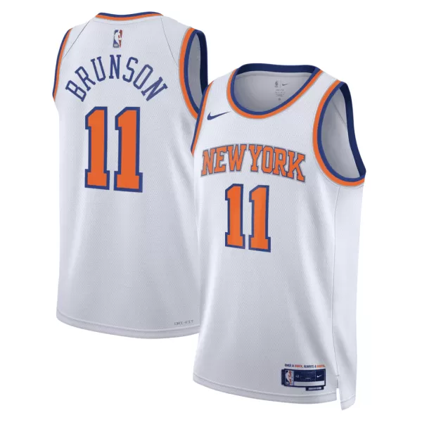 Men's New York Knicks BRUNSON #11 White Swingman Jersey - Association Edition - thejerseys
