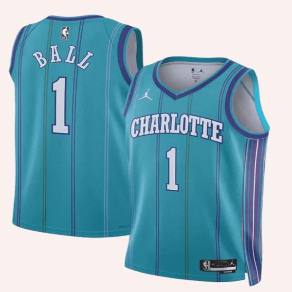 Men's Charlotte Hornets BALL #1 Green Swingman Jersey - thejerseys