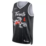 Unisex Toronto Raptors Scottie Barnes #4 Nike Black 2025/26 Swingman Jersey - City Edition - thejerseys