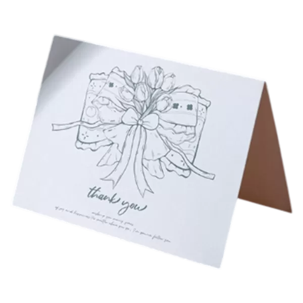 Custom Bow Tulip Thank You Anniversary Card Green - thejerseys