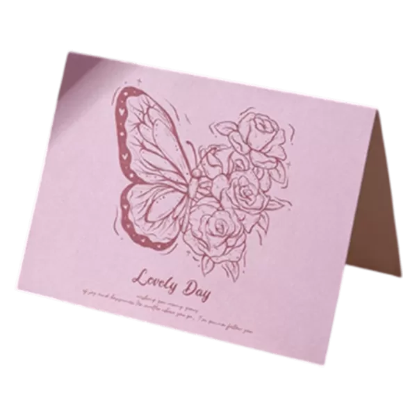 Custom Butterfly Lovely Day Anniversary Card Pink - thejerseys