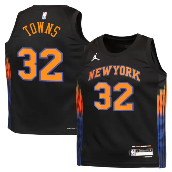Men's New York Knicks TOWNS #32 Black Swingman Jersey - Statement Edition - thejerseys