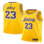 Men's Los Angeles Lakers JAMES #23 Yellow Swingman Jersey 2025/26 - Icon Edition - thejerseys