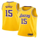 Men's Los Angeles Lakers REAVES #15 Yellow Swingman Jersey 2025/26 - Icon Edition - thejerseys
