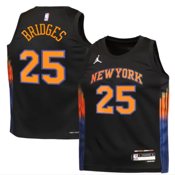 Men's New York Knicks BRIDGES #25 Black Swingman Jersey - Statement Edition - thejerseys