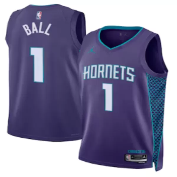 Men's Charlotte Hornets BALL #1 Green Swingman Jersey - Statement Edition - thejerseys