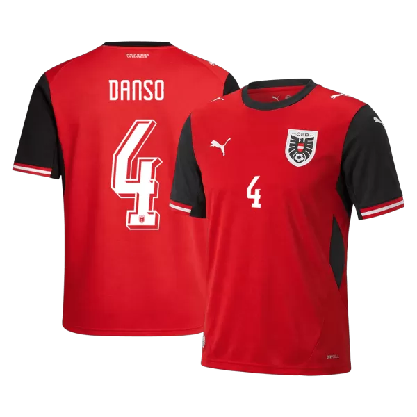 DANSO#4 Austria Home Soccer Jersey World Cup 2026 Red - thejerseys