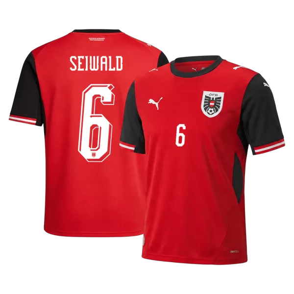 SEIWALD#6 Austria Home Soccer Jersey World Cup 2026 Red - thejerseys