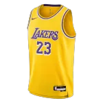 Men's Los Angeles Lakers JAMES #23 Yellow Swingman Jersey 2025/26 - Icon Edition - thejerseys