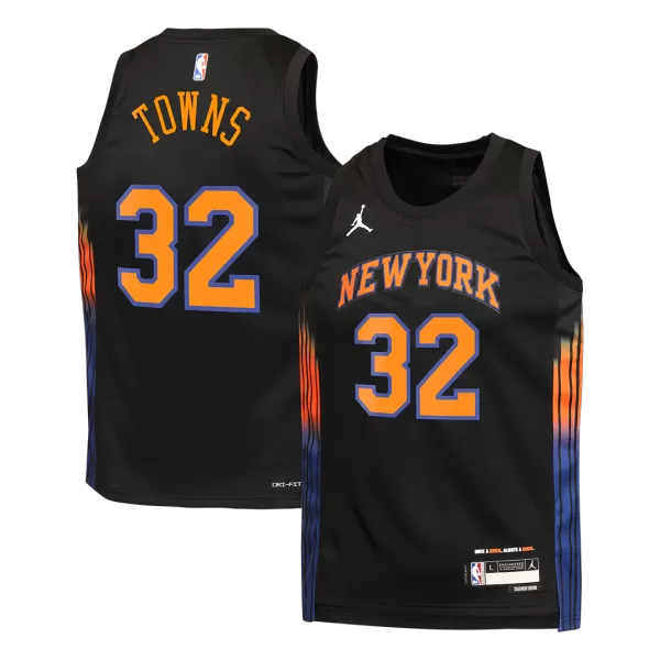 Men's New York Knicks TOWNS #32 Black Swingman Jersey - Statement Edition - thejerseys