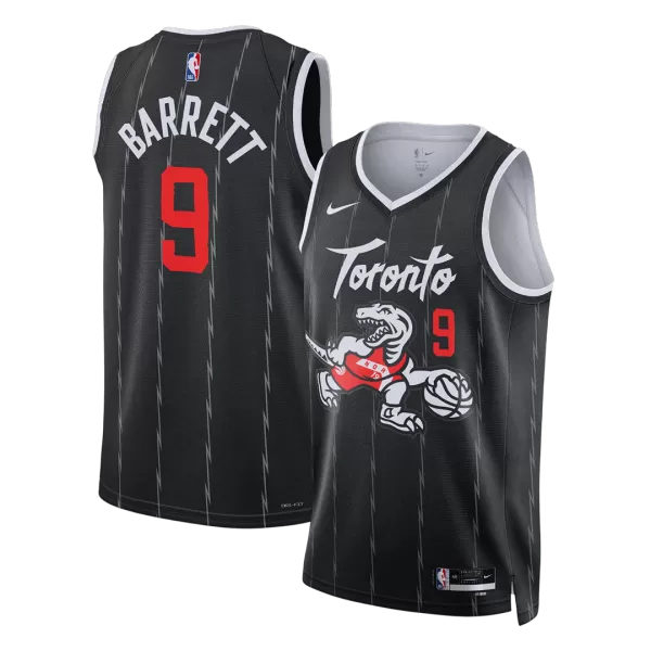 Men's Toronto Raptors BARRETT #9 Black Swingman Jersey - City Edition - thejerseys