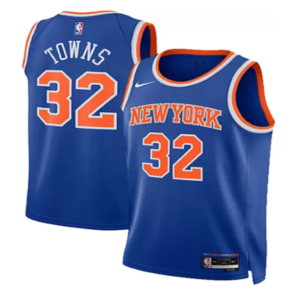 Men's New York Knicks TOWNS #32 Blue Swingman Jersey - Icon Edition - thejerseys