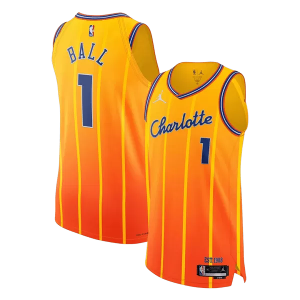 Men's Charlotte Hornets BALL #1 Orange Swingman Jersey 2026 - City Edition - thejerseys