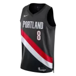 Men's Portland Trail Blazers AVDIJA #8 Black Swingman Jersey 2025/26 - Icon Edition - thejerseys