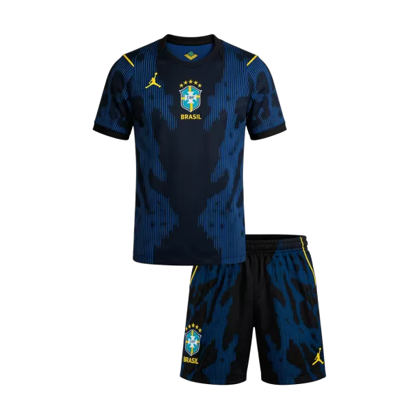 Kids Brazil Away Jersey Kit 2026 - thejerseys
