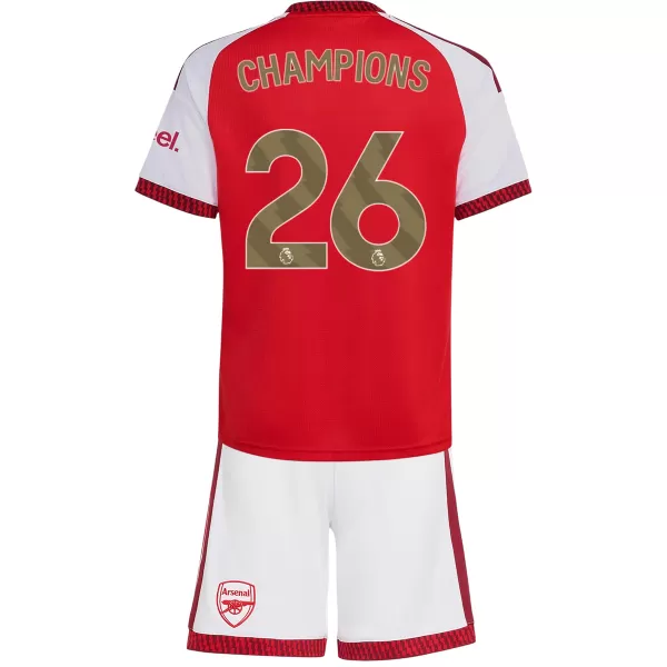 CHAMPIONS #26 Kids Arsenal Home Jersey Kit 2026/27 - thejerseys